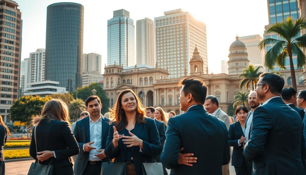 A bustling urban landscape in Bogotá, Colombia, showcasing the dynamic nature of the country's service contracting industry. In the foreground, smartly dressed professionals engage in animated discussions, their gestures and expressions conveying the energy of commercial negotiations. The middle ground features a mix of modern office buildings and historic colonial architecture, reflecting the blend of tradition and innovation in Colombia's business landscape. The background is bathed in warm, golden sunlight, creating a sense of optimism and prosperity. The overall scene captures the vibrant, forward-looking nature of service contracting in Colombia, poised for growth and innovation. A bustling urban landscape in Bogotá, Colombia, showcasing the dynamic nature of the country's service contracting industry. In the foreground, smartly dressed professionals engage in animated discussions, their gestures and expressions conveying the energy of commercial negotiations. The middle ground features a mix of modern office buildings and historic colonial architecture, reflecting the blend of tradition and innovation in Colombia's business landscape. The background is bathed in warm, golden sunlight, creating a sense of optimism and prosperity. The overall scene captures the vibrant, forward-looking nature of service contracting in Colombia, poised for growth and innovation.