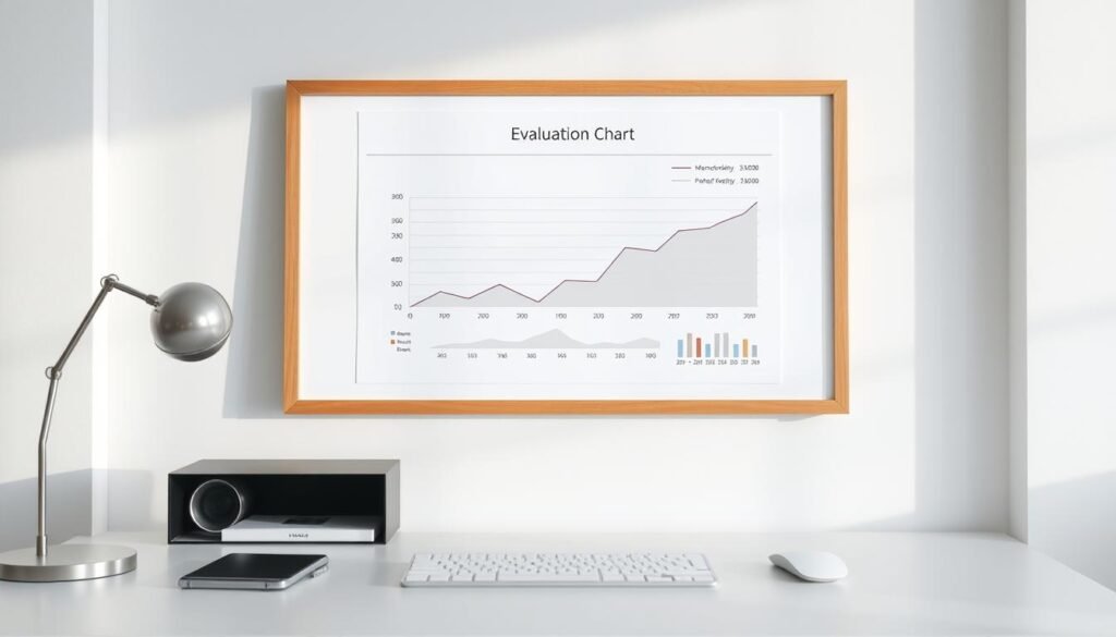 A minimalist and elegant evaluation chart displayed on a clean white desk, with a wooden frame and subtle shadow effects. The chart has clean lines, simple graphs, and subtle color accents that convey a sense of professionalism and data-driven decision making. The lighting is soft and diffused, creating a calm and focused atmosphere. The overall composition emphasizes the importance of measurement, analysis, and strategic thinking in driving impactful decisions. A minimalist and elegant evaluation chart displayed on a clean white desk, with a wooden frame and subtle shadow effects. The chart has clean lines, simple graphs, and subtle color accents that convey a sense of professionalism and data-driven decision making. The lighting is soft and diffused, creating a calm and focused atmosphere. The overall composition emphasizes the importance of measurement, analysis, and strategic thinking in driving impactful decisions.