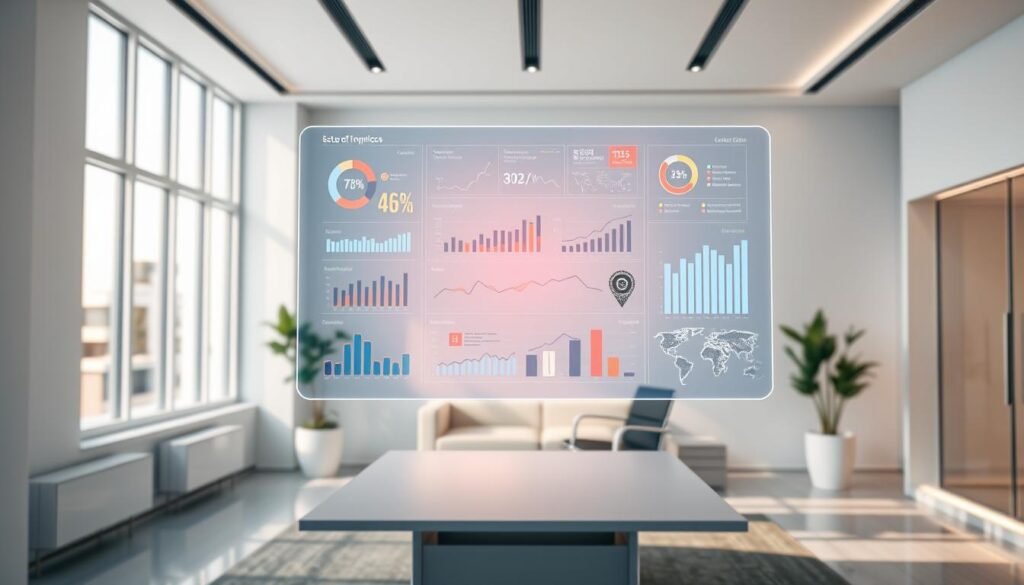 An immersive and data-driven visualization showcasing the "Resultados e impacto que respaldan la inversión". A sleek and futuristic dashboard display hovers in a well-lit, minimalist office setting. Crisp infographics and charts present key performance metrics, return on investment figures, and other insightful data visualizations. The scene conveys a sense of professional success, strategic planning, and a data-driven approach to business growth. Warm lighting from large windows bathes the space in a soft, productive glow, while the dashboard's sharp, holographic interface commands attention. The overall mood is one of clarity, confidence, and impactful results from a carefully considered investment. An immersive and data-driven visualization showcasing the "Resultados e impacto que respaldan la inversión". A sleek and futuristic dashboard display hovers in a well-lit, minimalist office setting. Crisp infographics and charts present key performance metrics, return on investment figures, and other insightful data visualizations. The scene conveys a sense of professional success, strategic planning, and a data-driven approach to business growth. Warm lighting from large windows bathes the space in a soft, productive glow, while the dashboard's sharp, holographic interface commands attention. The overall mood is one of clarity, confidence, and impactful results from a carefully considered investment.