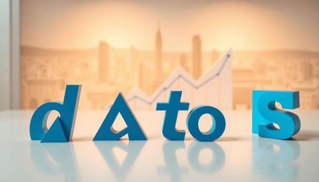 A meticulously arranged still life depicting the concept of "datos" (data) for a Latin American business report. In the foreground, a collection of crisp, geometric shapes in shades of blue and gray representing numerical data points, strategically positioned on a sleek, polished surface. The middle ground features a stylized graph or chart, rendered with clean lines and subtle gradients, hinting at the analytical nature of the report. In the background, a softly blurred cityscape in warm tones, evoking the Latin American context. Lighting is soft and diffuse, casting subtle shadows that accentuate the three-dimensional forms. The overall mood is one of sophistication, precision, and a touch of minimalism, reflecting the rigorous methodology and robust, comparable data at the heart of the report.