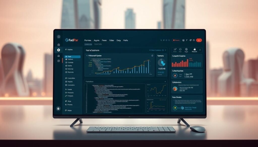 A sleek, ultramodern software interface with a minimalist design, bathed in a warm, diffused lighting that creates a sense of depth and solidity. The foreground features a clean, intuitive dashboard with customizable widgets, elegant typography, and subtle animations that convey a sense of responsiveness and interactivity. The middle ground showcases various software components, such as a code editor, data visualization tools, and collaborative features, all seamlessly integrated into a cohesive, user-centric experience. The background is a serene, blurred landscape of tall, futuristic buildings, hinting at the broader technological ecosystem in which this software is embedded. The overall atmosphere is one of sophistication, efficiency, and cutting-edge innovation, reflecting the high-level executive assessments and personalized simulations enabled by this AI-powered software solution.