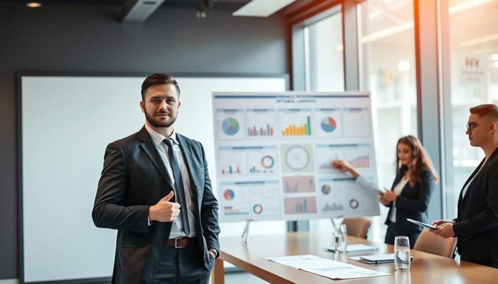 A professional business consultant standing confidently at a modern workspace, engaged in a thoughtful discussion with a diverse group of individuals, showcasing a personalized methodology for integral diagnosis. In the foreground, the consultant, in a tailored suit, gestures towards a large chart displaying various strategic diagrams and data metrics. In the middle, the team members, dressed in smart business attire, attentively take notes and share ideas, reflecting a collaborative atmosphere. The background features a sleek office design with large windows allowing natural light to illuminate the scene. Subtle, warm lighting creates an inviting and focused mood, emphasizing teamwork and innovation in entrepreneurial success. The overall composition conveys professionalism, empowerment, and strategic thinking. A professional business consultant standing confidently at a modern workspace, engaged in a thoughtful discussion with a diverse group of individuals, showcasing a personalized methodology for integral diagnosis. In the foreground, the consultant, in a tailored suit, gestures towards a large chart displaying various strategic diagrams and data metrics. In the middle, the team members, dressed in smart business attire, attentively take notes and share ideas, reflecting a collaborative atmosphere. The background features a sleek office design with large windows allowing natural light to illuminate the scene. Subtle, warm lighting creates an inviting and focused mood, emphasizing teamwork and innovation in entrepreneurial success. The overall composition conveys professionalism, empowerment, and strategic thinking.